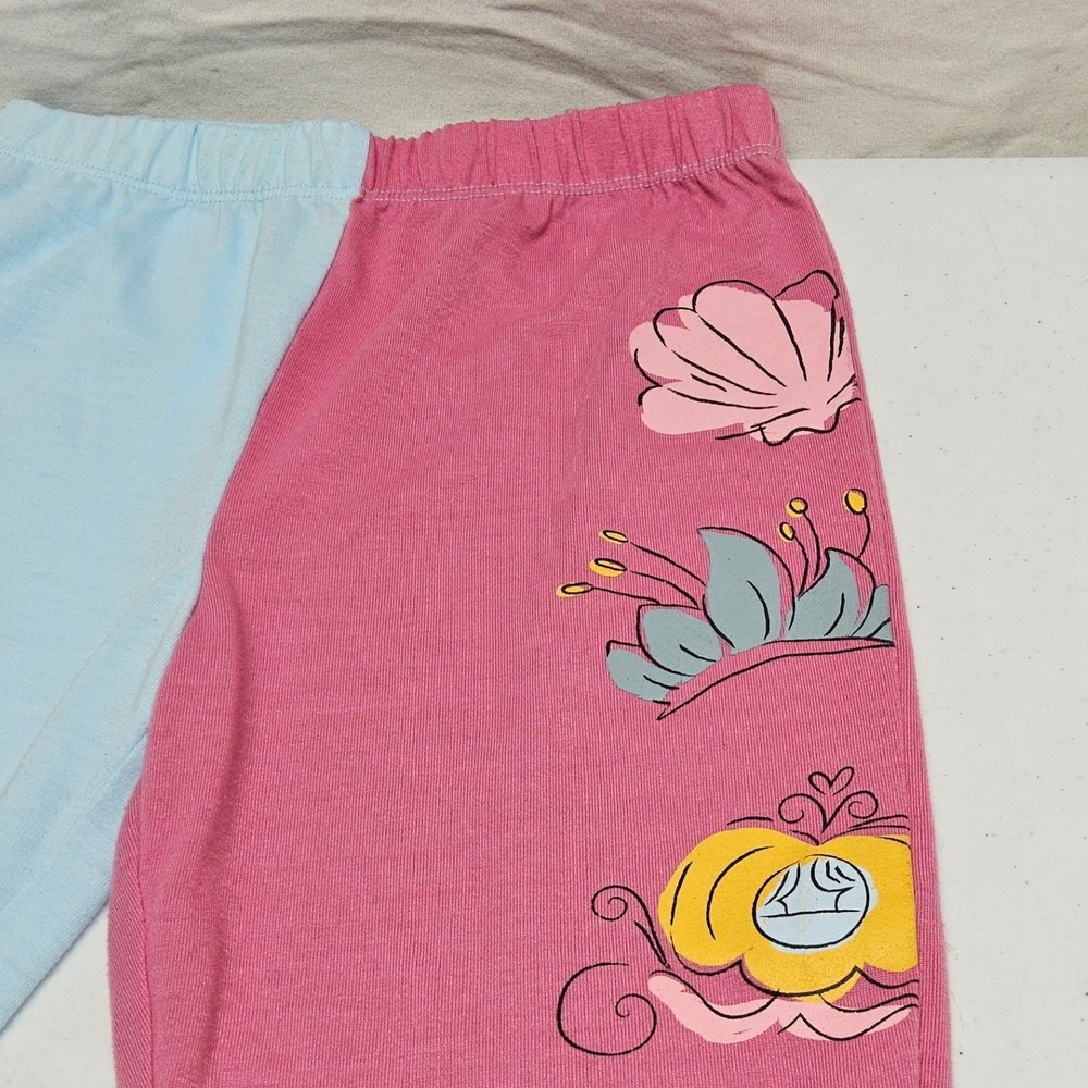 Disney Pajama Pants Girls 5/6 Pink‎ Blue Colorblock Princess Graphics Sleepwear